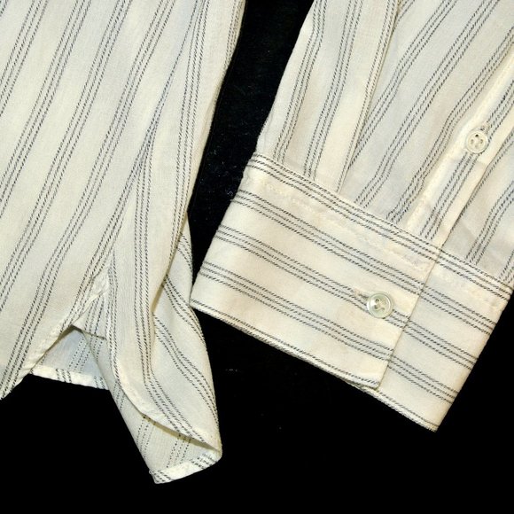 James Perse Striped Relaxed Blouse, Cropped, Boxy - Picture 10 of 13